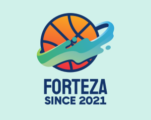 Colorful Basketball Fluid logo design