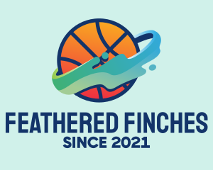 Colorful Basketball Fluid logo design