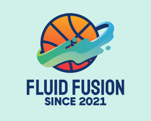 Colorful Basketball Fluid logo design