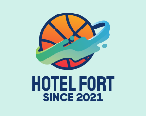 Colorful Basketball Fluid logo design