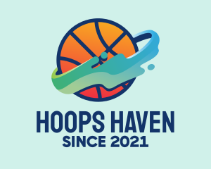 Basketball - Colorful Basketball Fluid logo design