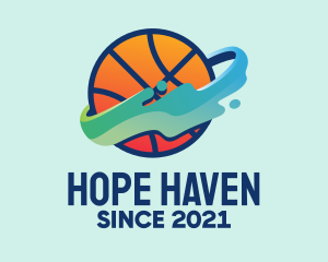 Sports Equipment - Colorful Basketball Fluid logo design