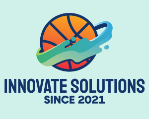 Sports Network - Colorful Basketball Fluid logo design