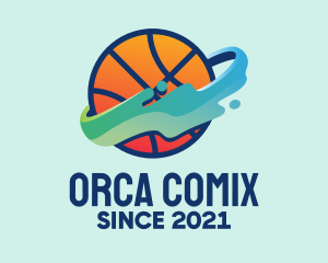 Sport - Colorful Basketball Fluid logo design