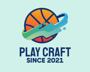 Colorful Basketball Fluid logo design