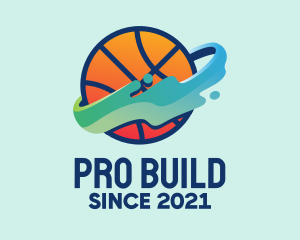 Colorful Basketball Fluid logo design