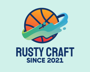 Colorful Basketball Fluid logo design