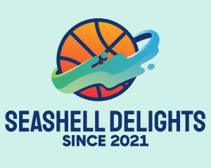 Colorful Basketball Fluid logo design