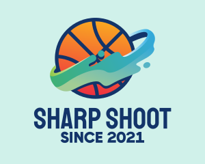 Shoot - Colorful Basketball Fluid logo design