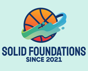 Sports Channel - Colorful Basketball Fluid logo design