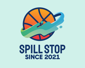 Colorful Basketball Fluid logo design