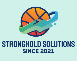 Colorful Basketball Fluid logo design