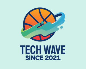 Colorful Basketball Fluid logo design