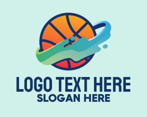 Colorful Basketball Fluid Logo