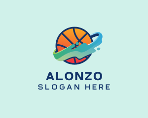 Colorful Basketball Fluid logo design