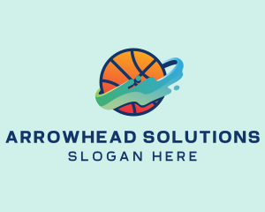 Colorful Basketball Fluid logo design