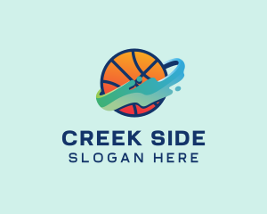 Colorful Basketball Fluid logo design