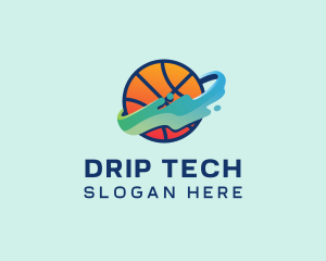 Colorful Basketball Fluid logo design