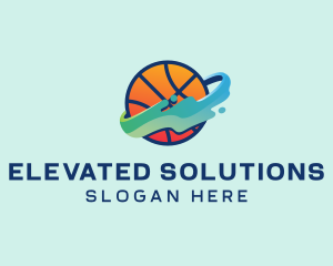 Colorful Basketball Fluid logo design