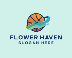 Colorful Basketball Fluid logo design