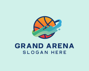 Colorful Basketball Fluid logo design