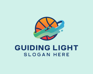 Colorful Basketball Fluid logo design