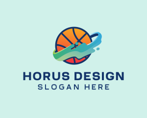 Colorful Basketball Fluid logo design