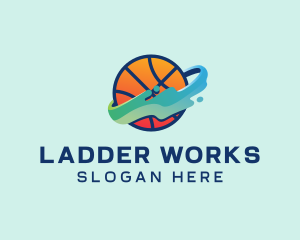 Colorful Basketball Fluid logo design