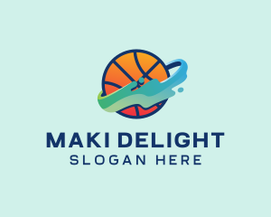 Colorful Basketball Fluid logo design