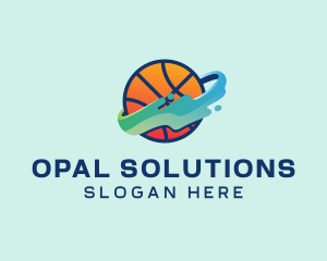 Colorful Basketball Fluid logo design