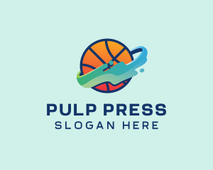 Colorful Basketball Fluid logo design