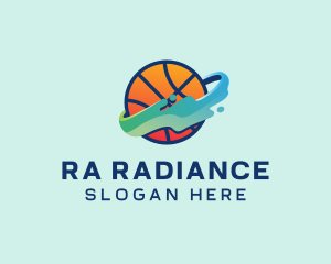 Colorful Basketball Fluid logo design