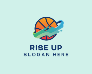 Colorful Basketball Fluid logo design