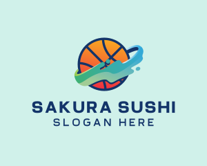 Colorful Basketball Fluid logo design