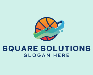 Colorful Basketball Fluid logo design