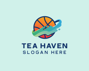 Colorful Basketball Fluid logo design