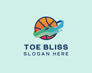 Colorful Basketball Fluid logo design