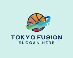 Colorful Basketball Fluid logo design