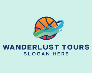 Colorful Basketball Fluid logo design