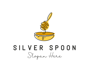 Utensil - Honey Dipper Bowl Kitchen logo design