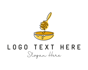 Honeycomb - Honey Dipper Bowl Kitchen logo design