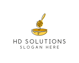 Honey Dipper Bowl Kitchen logo design