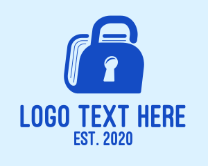 Bookkeeping - Blue Padlock Book logo design