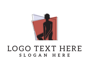 Stylist - Geometric Slouched Man logo design