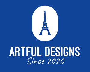 Blue Eiffel Tower logo design