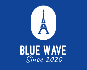 Blue Eiffel Tower logo design