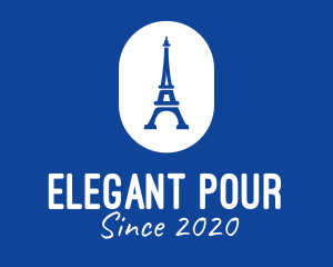 Blue Eiffel Tower logo design