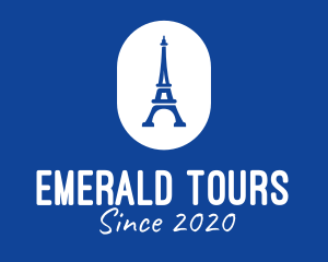 Blue Eiffel Tower logo design