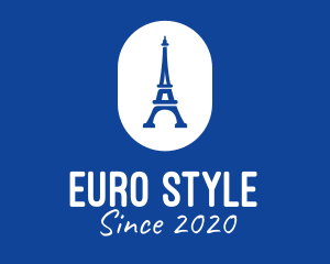 Europe - Blue Eiffel Tower logo design