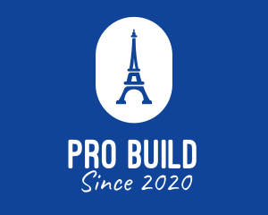 Blue Eiffel Tower logo design